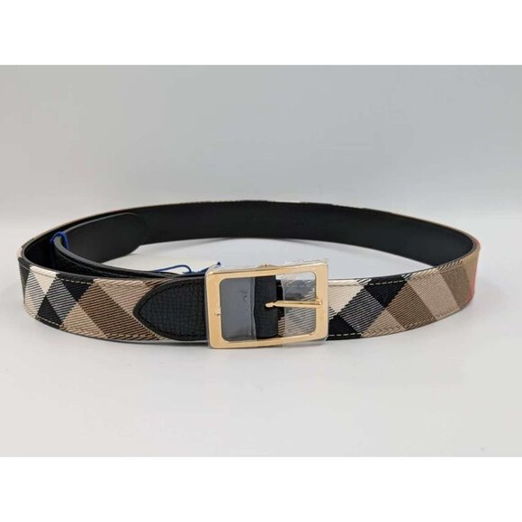 Burberry Reversible30 House Check Canvas Leather Belt Black 95cm 8114974 - Picture 3 of 9